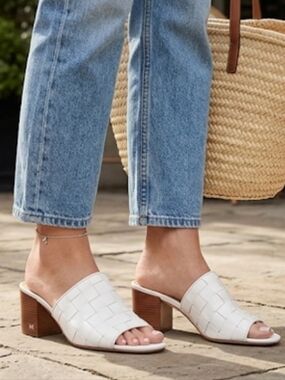 Michael Kors Women's Ingrid Woven Mid-Heel Mule Sandals Sz.8